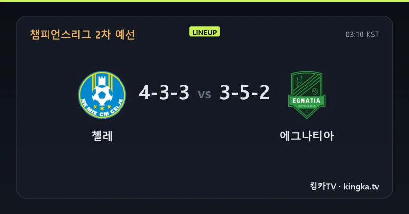 첼레 vs 에그나티아